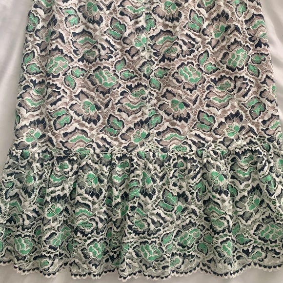LACE NAVY, SEAFOAM, & WHITE MIDI SKIRT - Picture 2 of 4